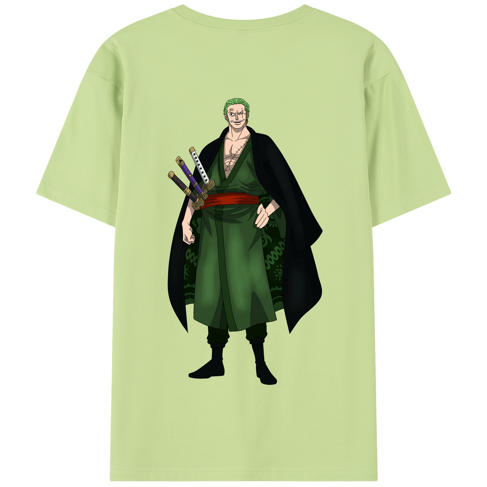 ワンピース ロロノア・ゾロ ONE PIECE Roronoa Zoro 綿100％半袖Tシャツ（背面プリント）